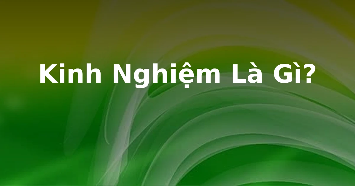 Kinh Nghiệm Là Gì?