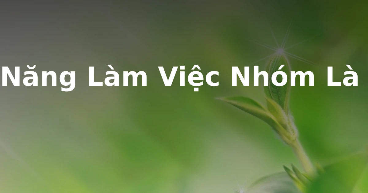 Kỹ Năng Làm Việc Nhóm Là Gì?