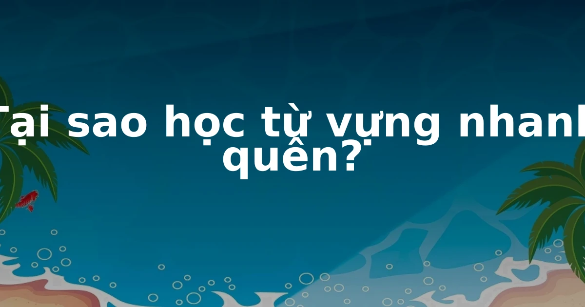 Tại sao học từ vựng nhanh quên?