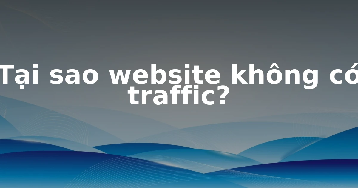 Tại sao website không có traffic?