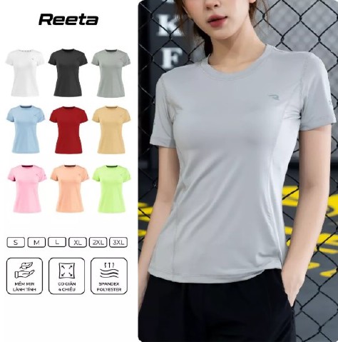 Áo Thun Thể Thao Nữ Ngắn Tay Cổ Tròn Reeta A3003