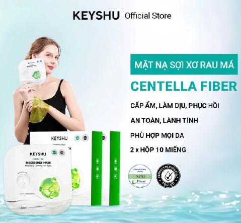 Hộp Mặt Nạ Sợi Xơ Rau Má Centella Fiber KEYSHU