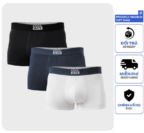 Combo 3 Quần Lót Nam Dáng Trunk Bamboo Kháng Khuẩn Coolmate